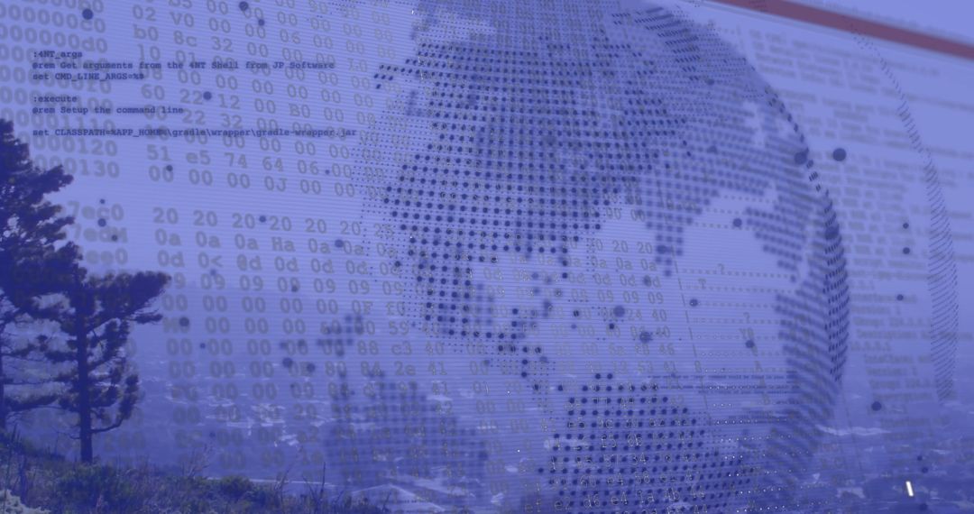 Global Financial Data Processing Overlay Conceptual Illustration