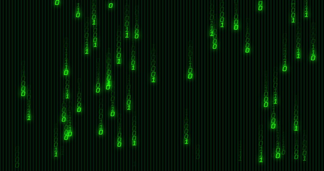 Binary Code Matrix Falling Graphic Background