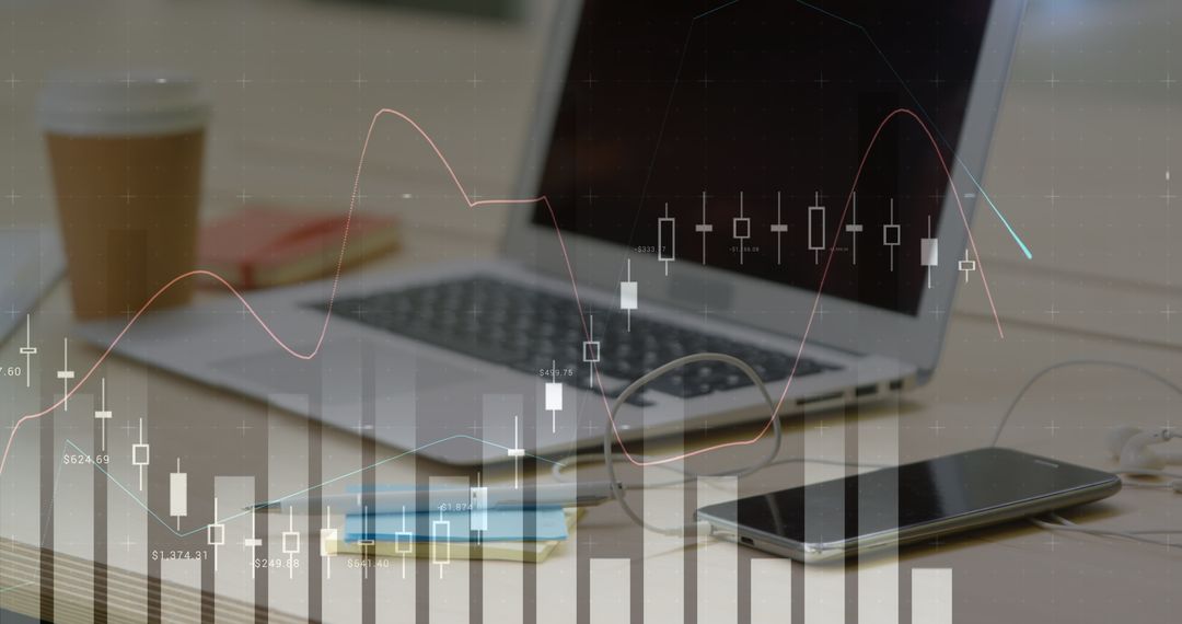 Workspace with Business Charts over Digital Devices