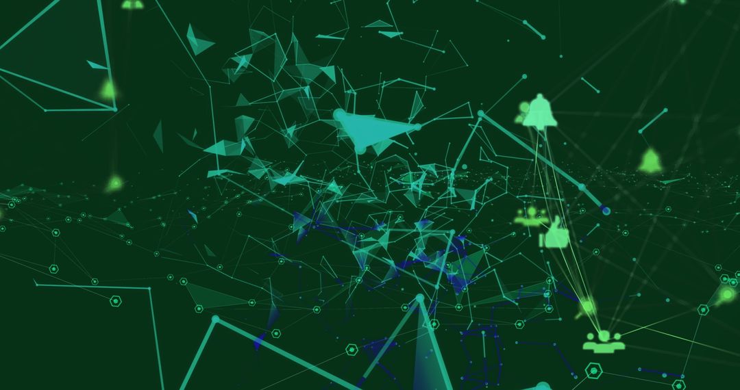 Futuristic Digital Network of Interconnected Nodes and Lines