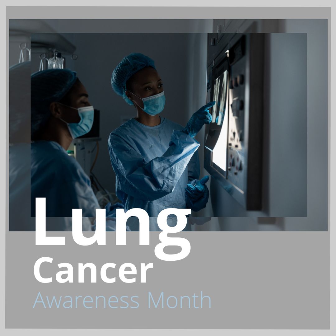 Surgeons Analyzing X-ray for Lung Cancer Awareness Campaign