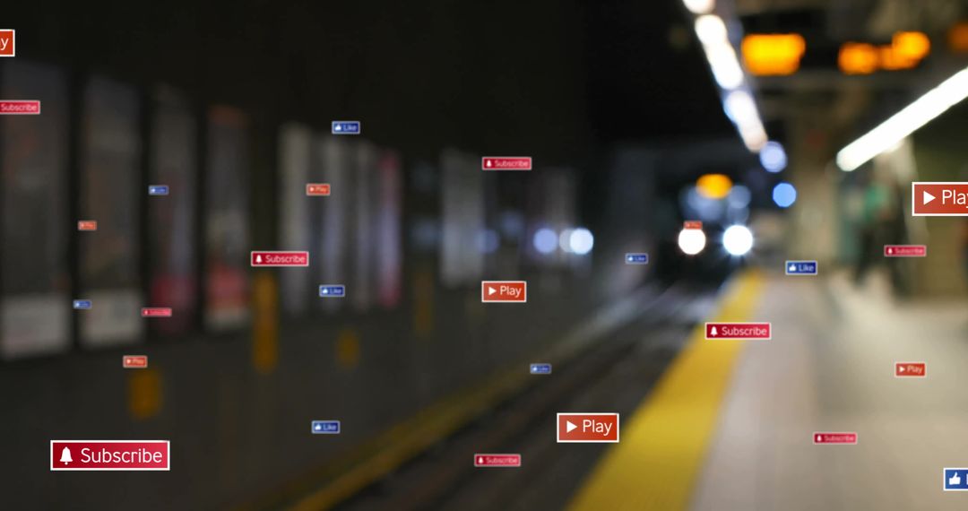 Social Media Notification Graphics in Urban Subway Station