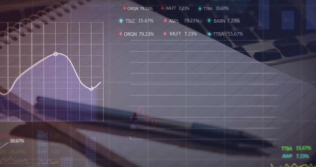 Digital Composite of Stock Market Trends and Analytics