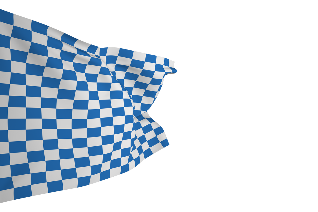 Blue and White Checkered Flag Waving on Transparent Background - Download Free Stock Images Pikwizard.com