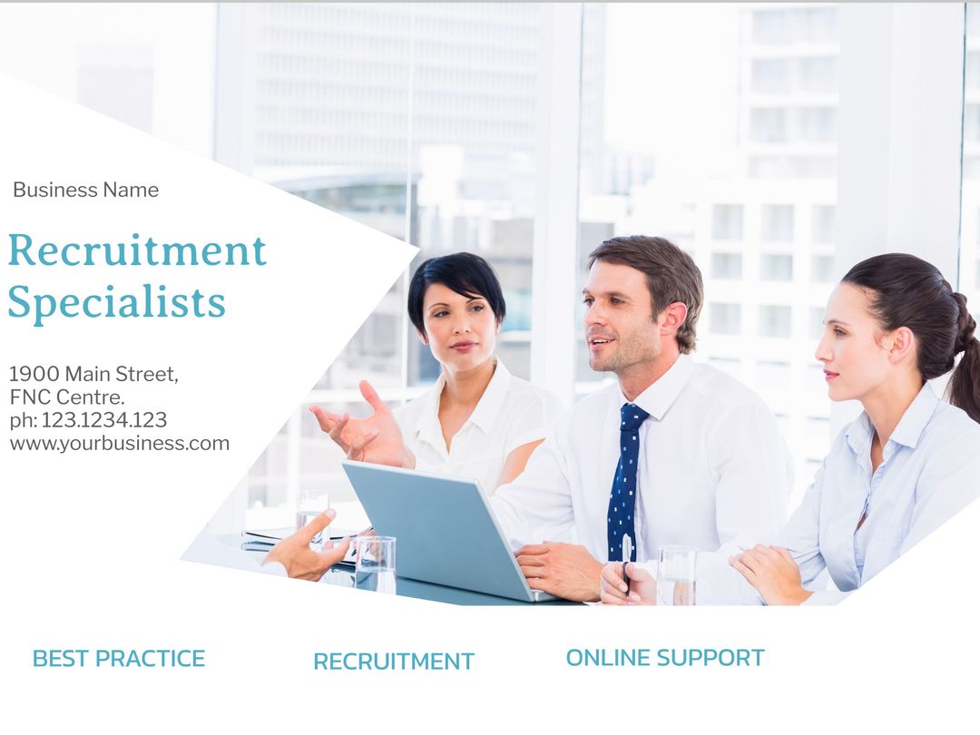 Professional Recruitment Team Working Together in Office