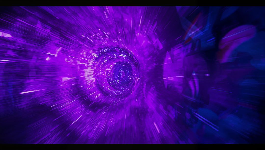 Purple Vortex in Futuristic Warp-Speed Tunnel
