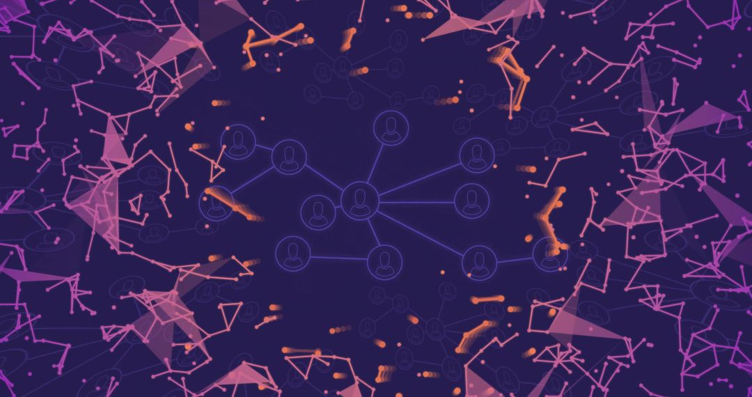 Futuristic Digital Network with Glowing Central Node