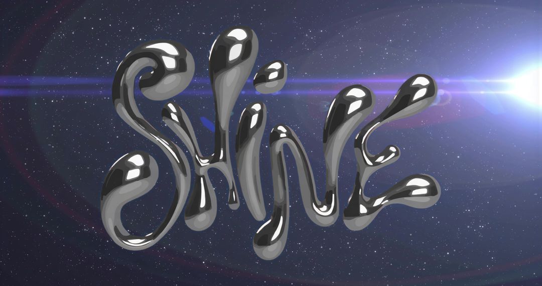 Futuristic Metallic Text with Cosmic Shine Effect