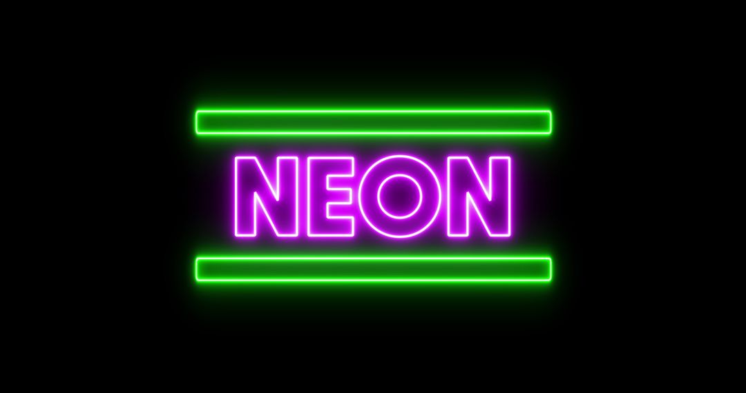 Glowing Neon Text with Dynamic Green Bars
