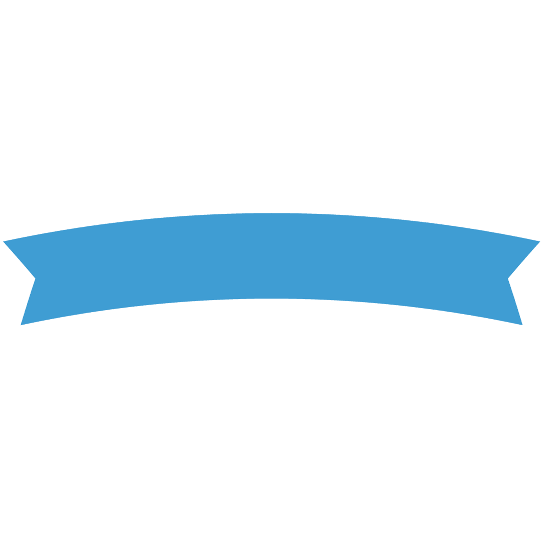 Blue ribbon floating abstract shape on transparent background