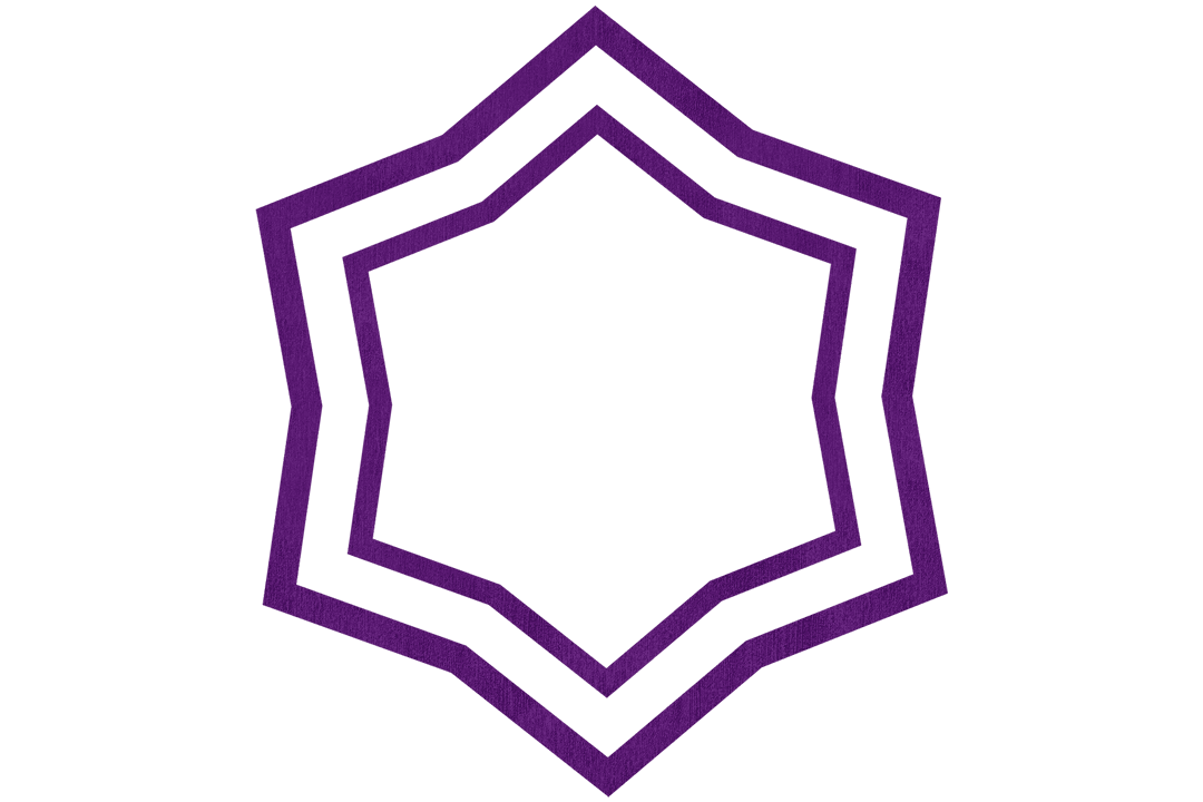 Transparent Vector Geometric Star Shape with Purple Outline