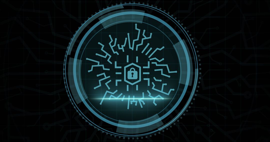 Futuristic Digital Security With Padlock Design