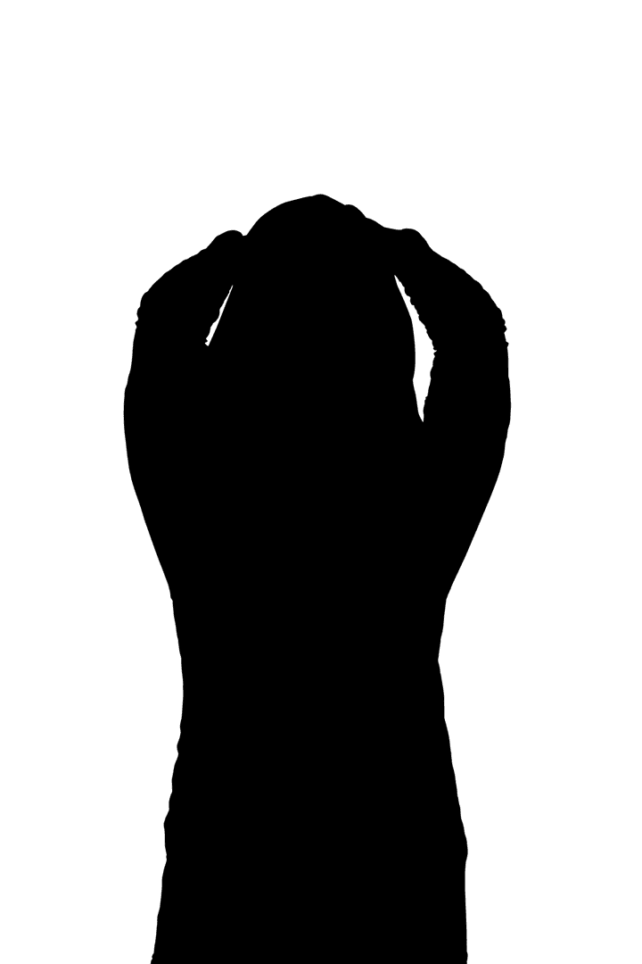 Silhouette of Sportswoman Reflecting on Transparent Background