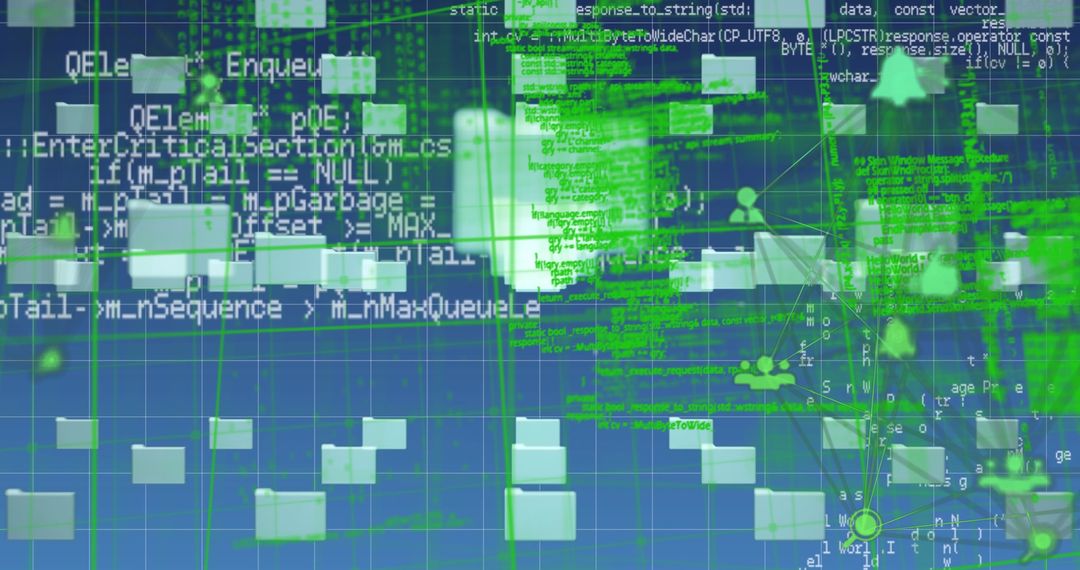 Abstract Data Processing & Global Connectivity Concept