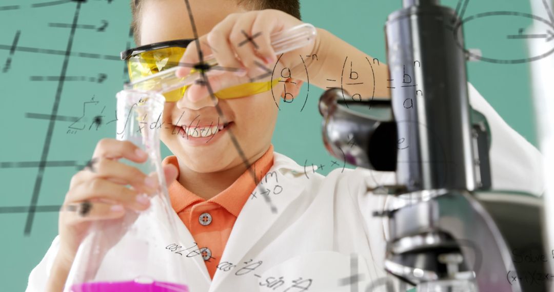 Creative Young Scientist Conducting Laboratory Experiment with Enthusiasm