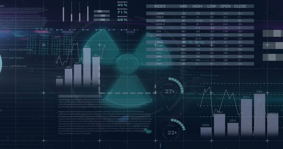 Digital Financial Data Analysis in Futuristic Interface