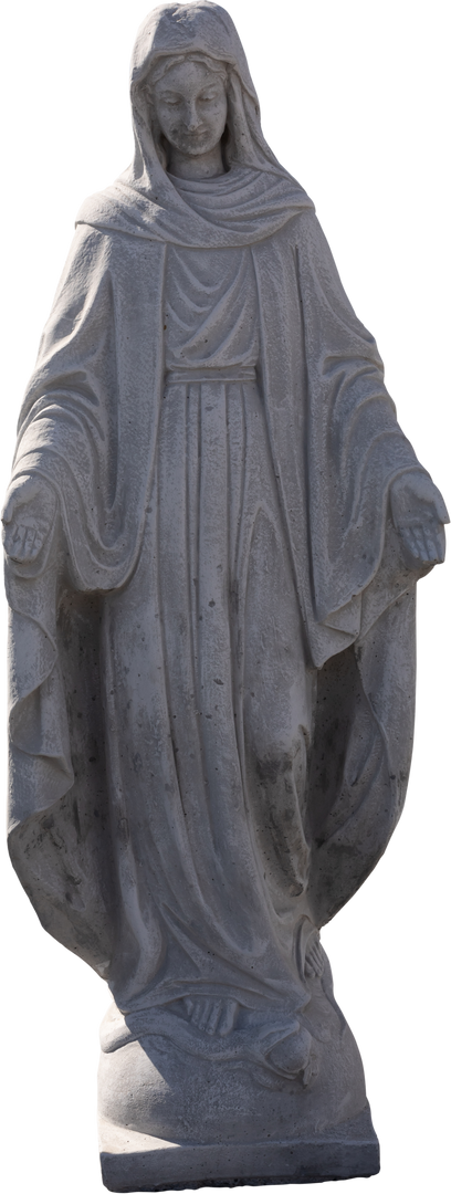 Transparent Weathered Stone Virgin Mary Sculpture on White Background - Download Free Stock Images Pikwizard.com