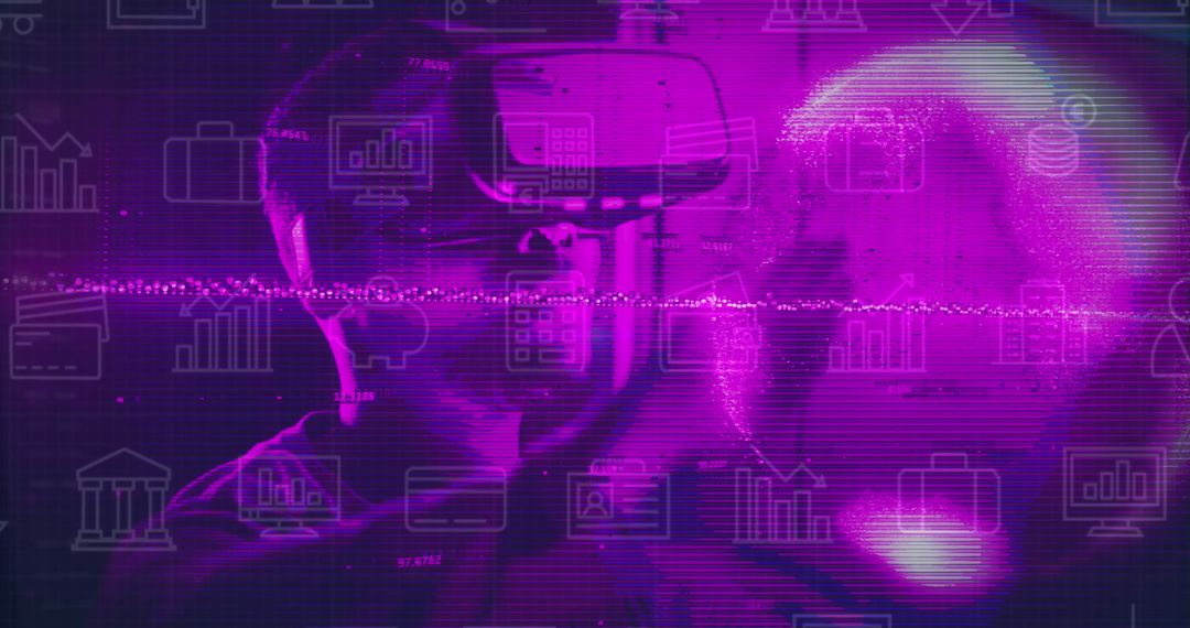 Futuristic Tech VR with Data Processing Elements