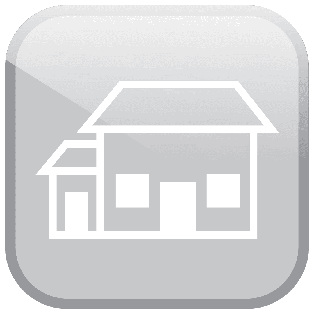 Digital White House Icon on Grey Tablet Transparent Background