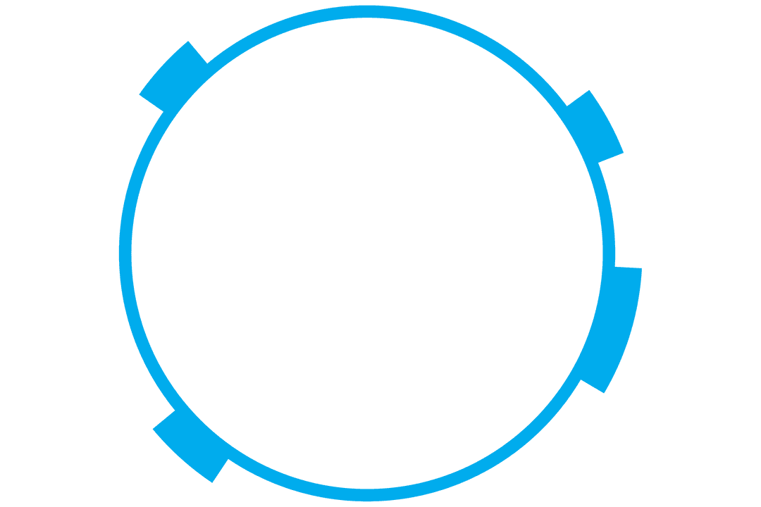 Abstract Geometric Blue Circle on Transparent Background