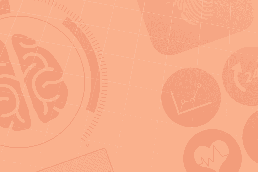 Digital Science Icons on Transparent Orange Background