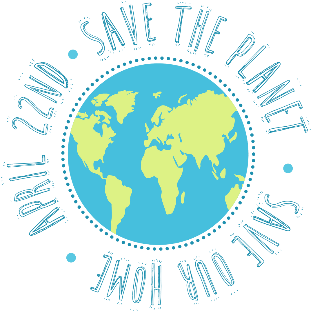 Earth Day Save the Planet Illustration on Transparent Background