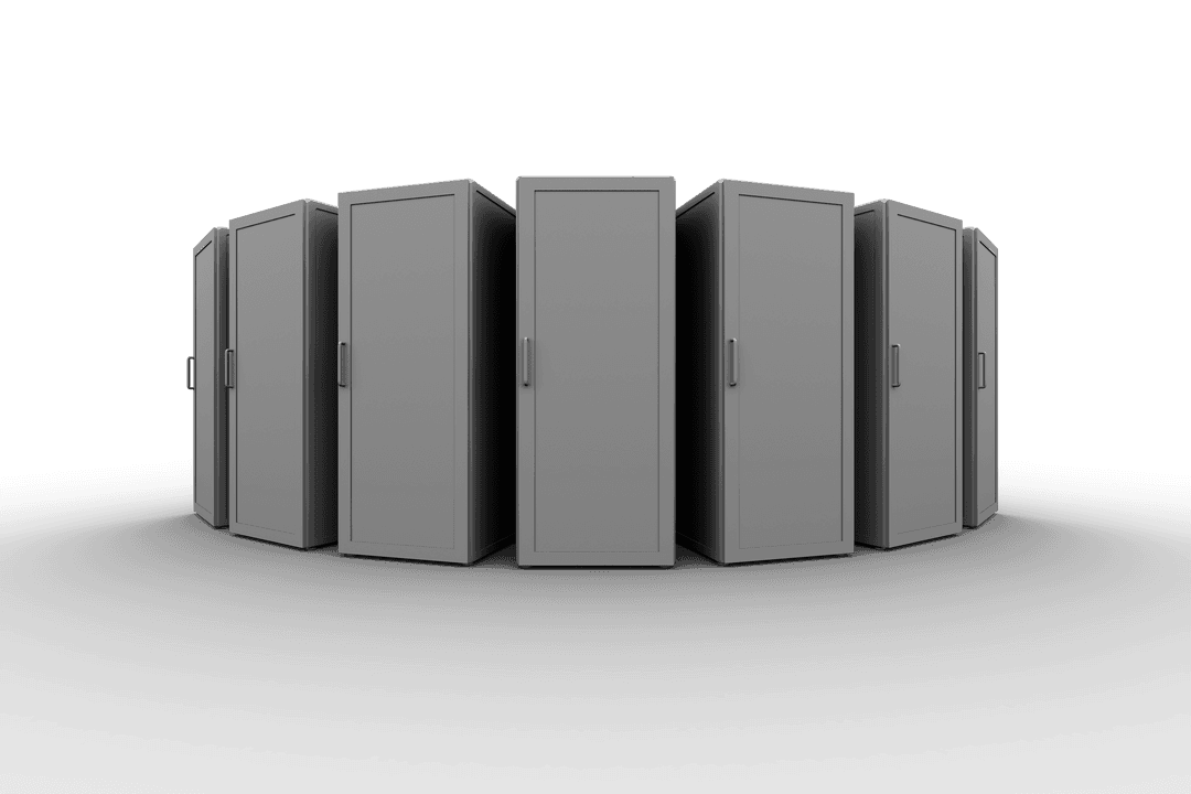 Secure Money Safes Arrangement on Transparent Background