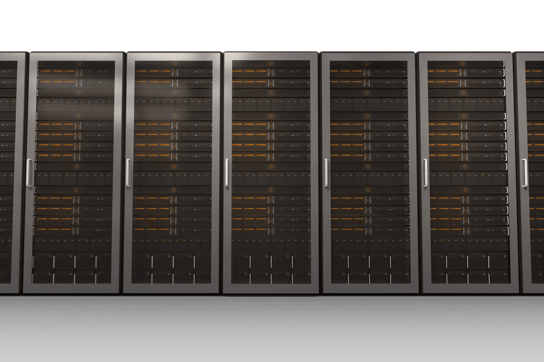 Digital Server Cabinets Illustration on Transparent Background