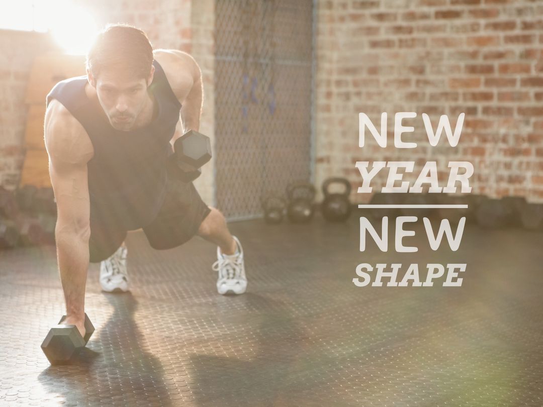 Man Workout Motivation Fitness Determination at Gym