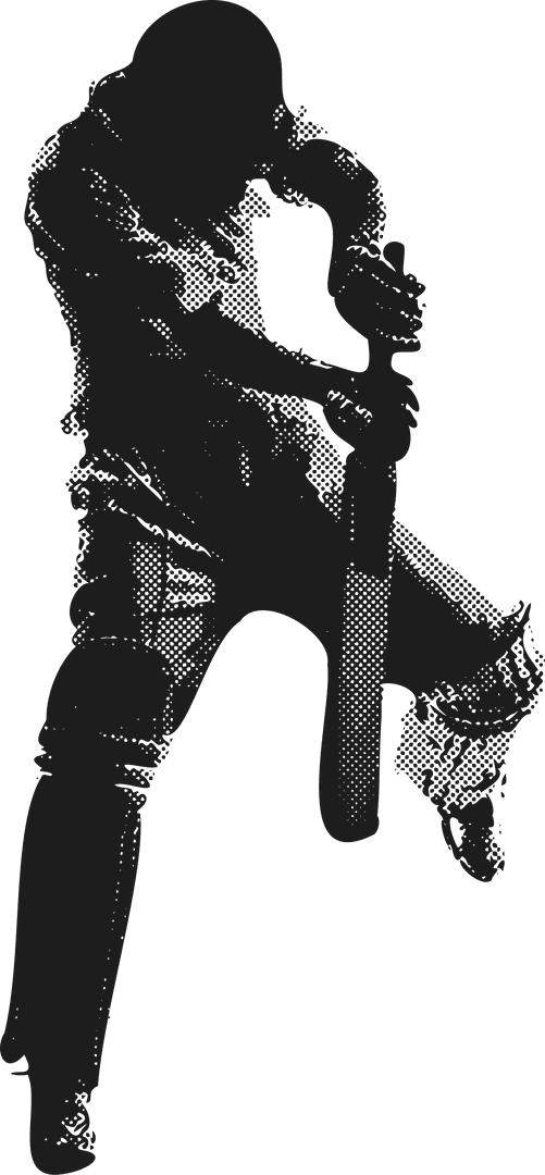 Dynamic Cricket Player in Powerful Batting Pose on Transparent Background