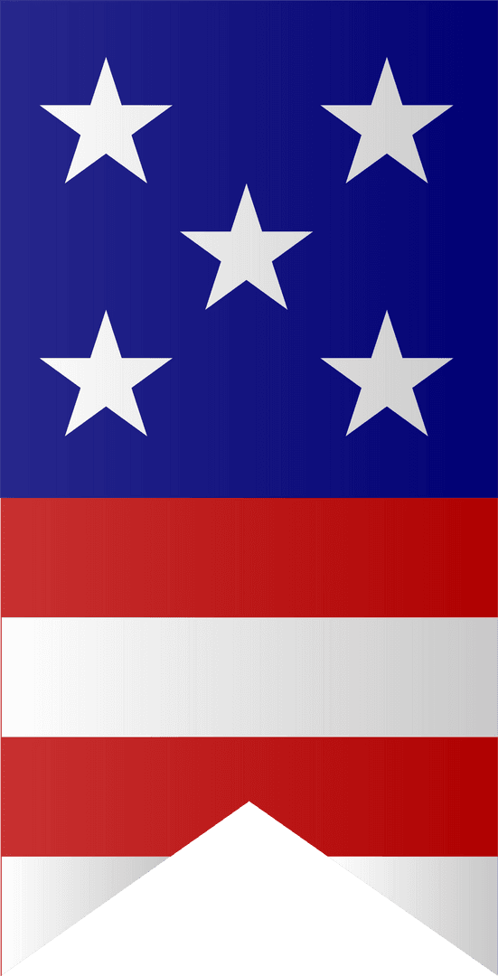Transparent Patriotic Banner with Stars and Stripes Design