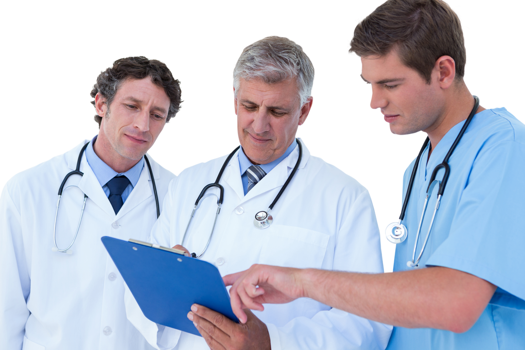 Transparent Team of Doctors Discussing Diagnosis with Clipboard - Download Free Stock Images Pikwizard.com