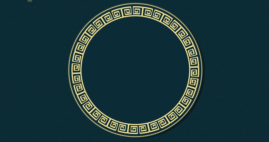 Chinese Lanterns and Golden Frame on Dark Background