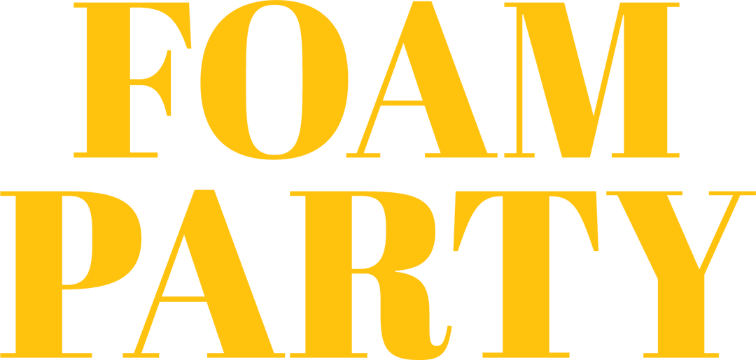 Foam Party Text Graphic on Transparent Background
