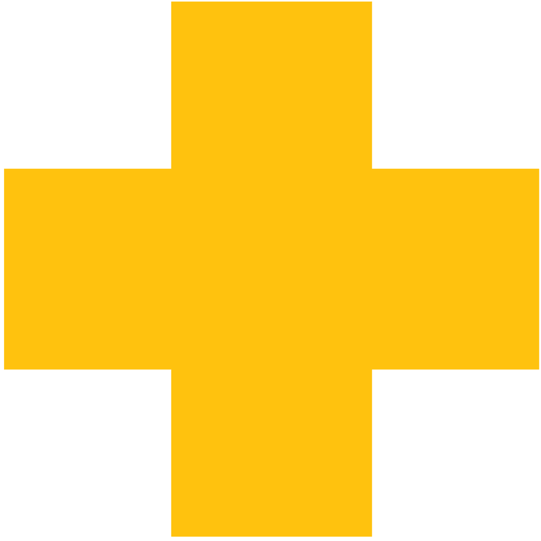 Abstract Yellow Cross on Transparent Background