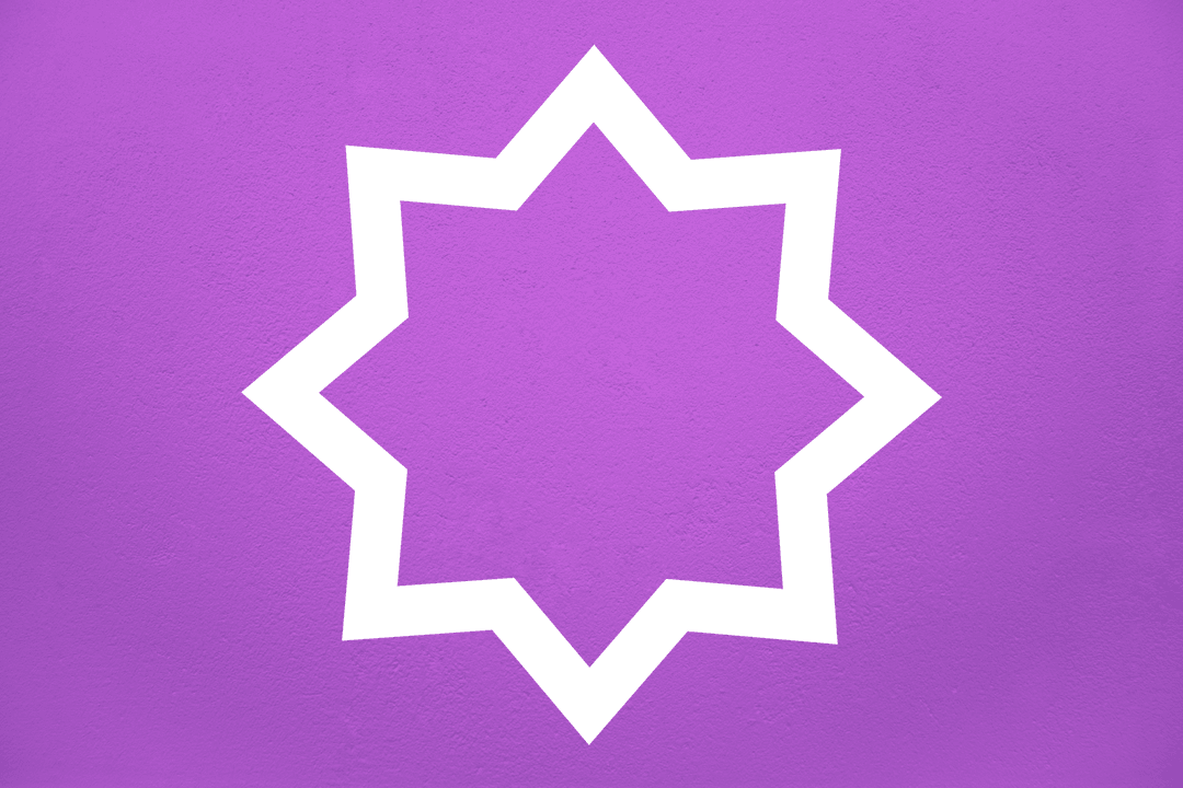 Geometric Transparent Star Shape on Purple Background