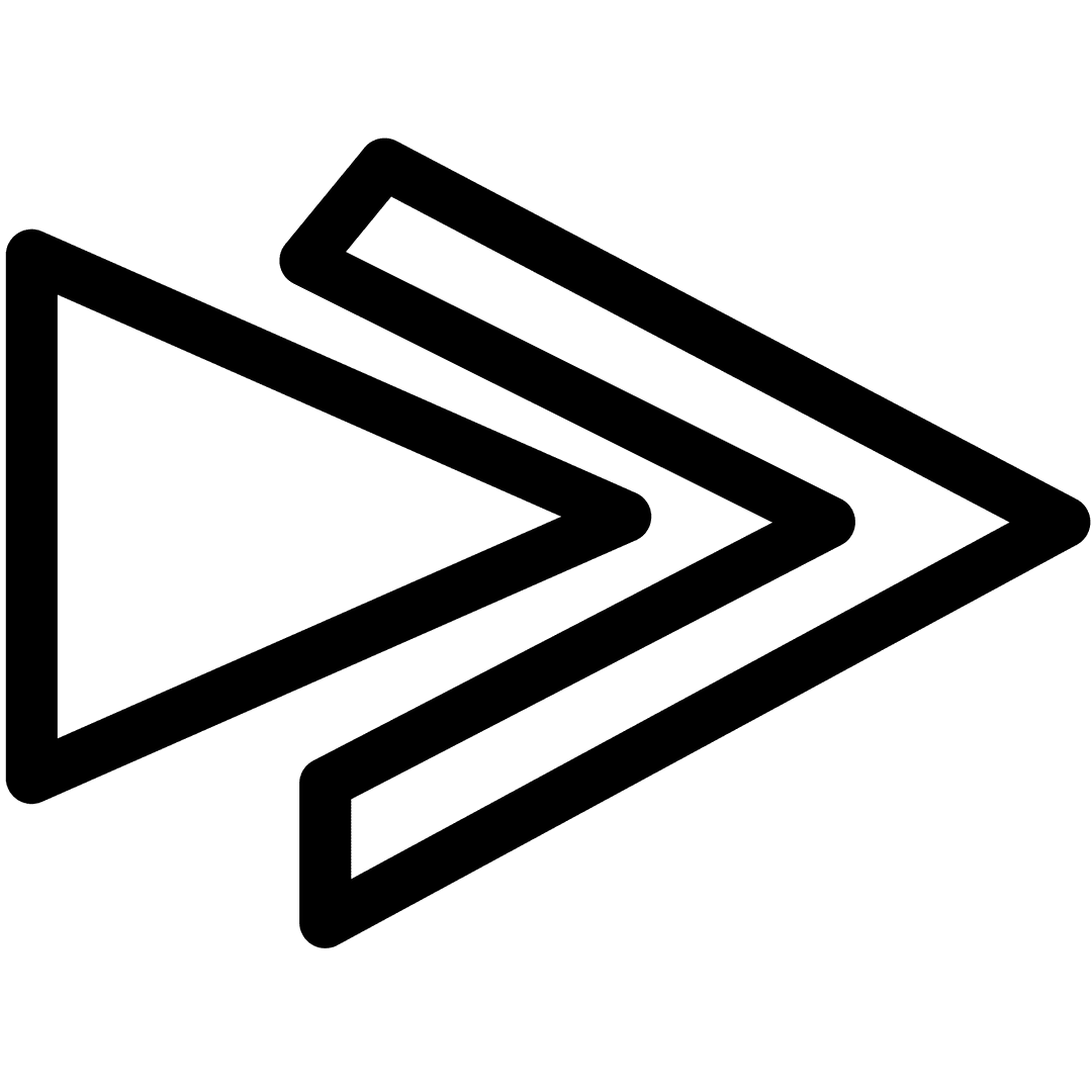 Black Directional Arrow on Transparent Background