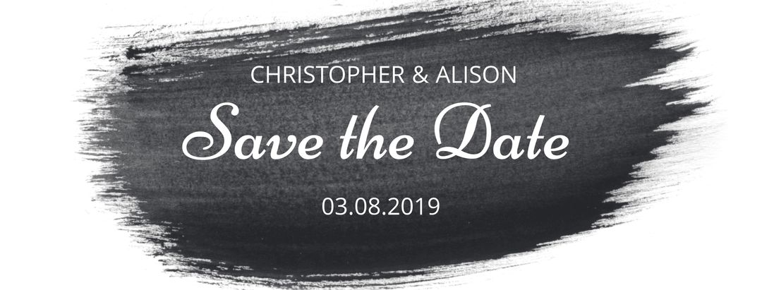 Elegant Save the Date with Black Brushstroke Design - Download Free Stock Templates Pikwizard.com