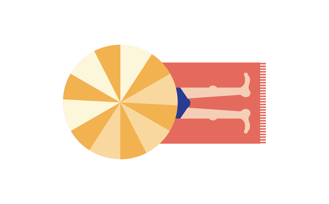 Transparent Illustration of Man Relaxing Under Beach Umbrella
