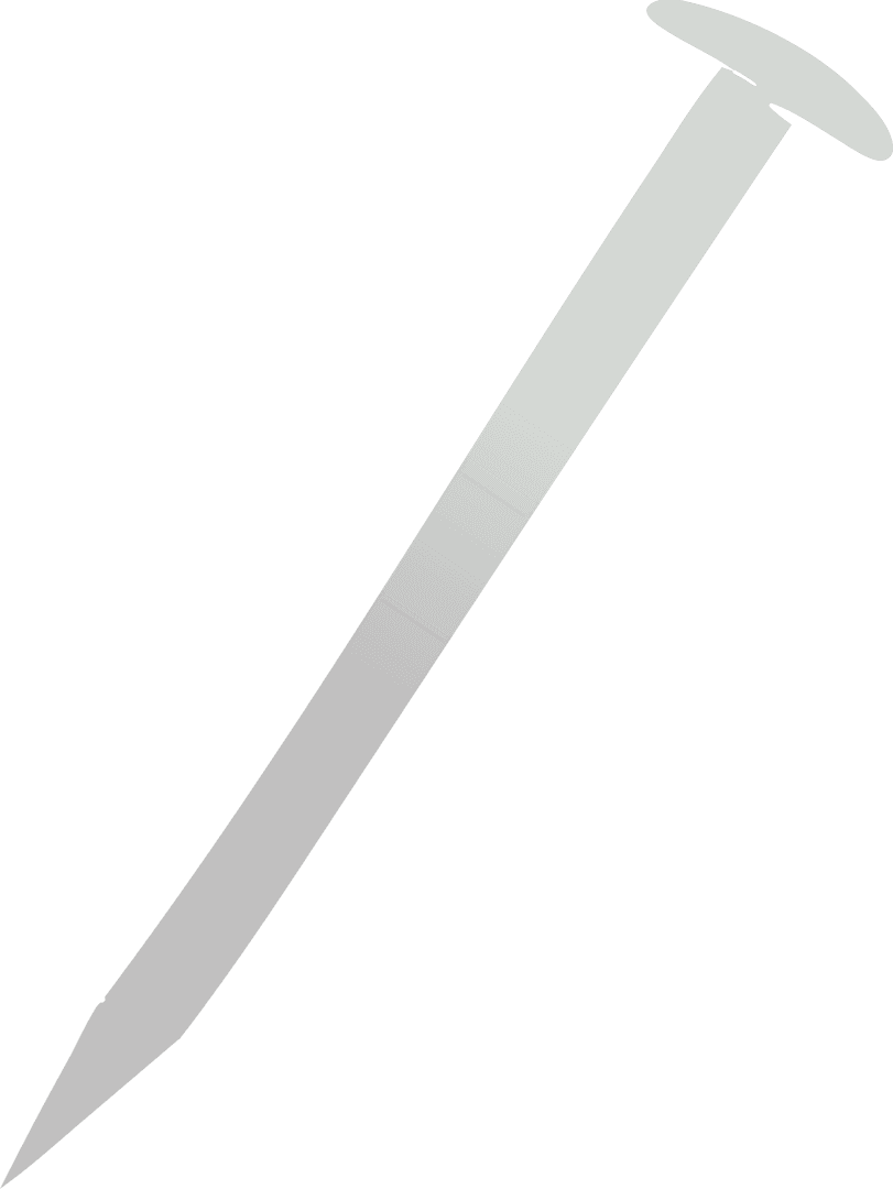 Nail Illustration on Transparent Background for Construction Projects