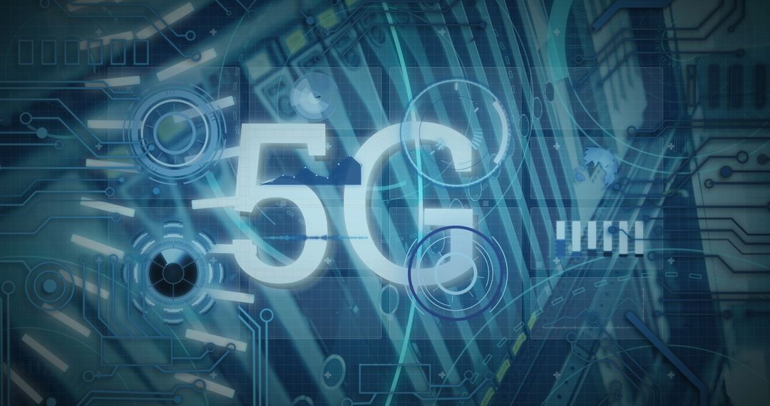 Futuristic 5G Technology Interface with Digital Data Scanning