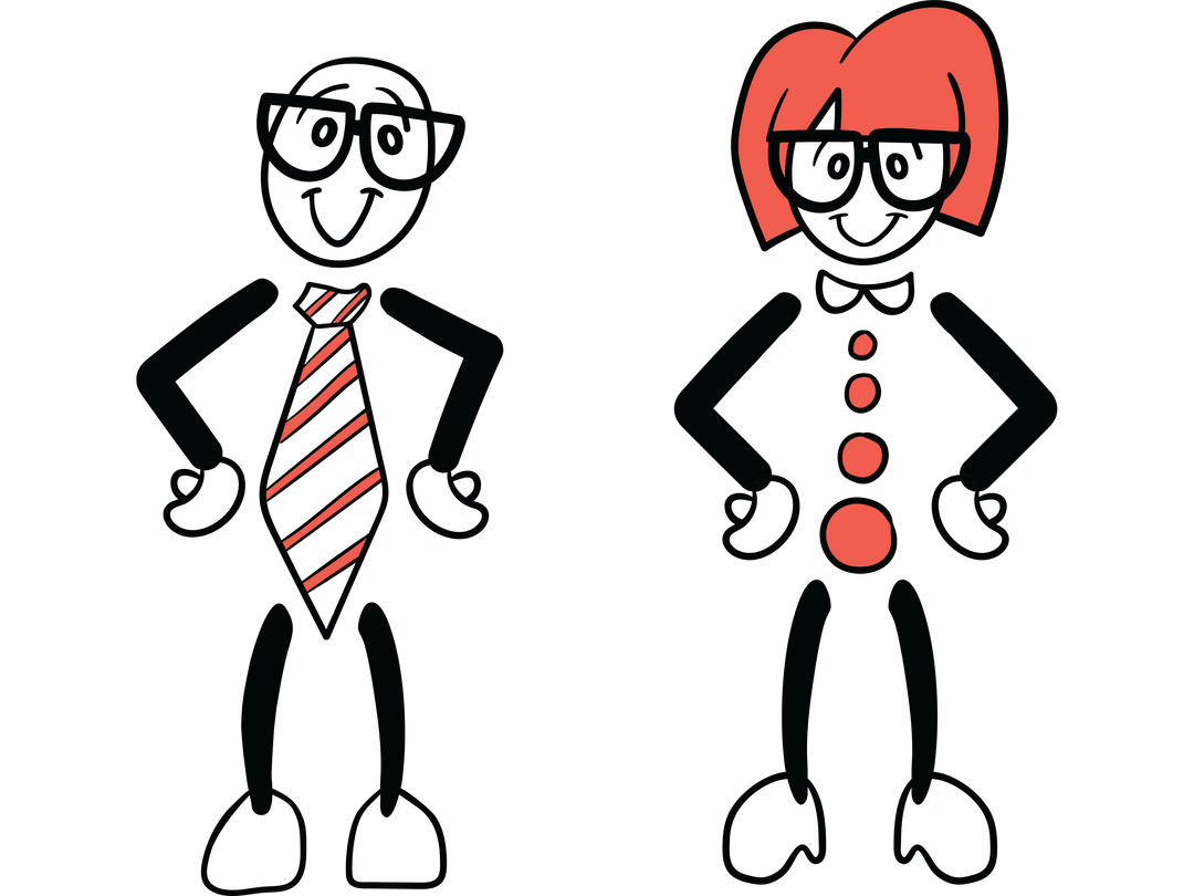 Transparent Cartoon Professionals with Smiley Faces and Bold Attire - Download Free Stock Images Pikwizard.com