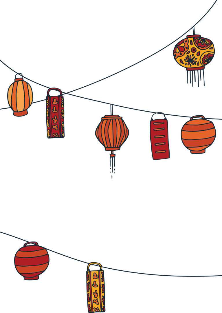 Colorful Transparent Hanging Lanterns for New Year Celebration