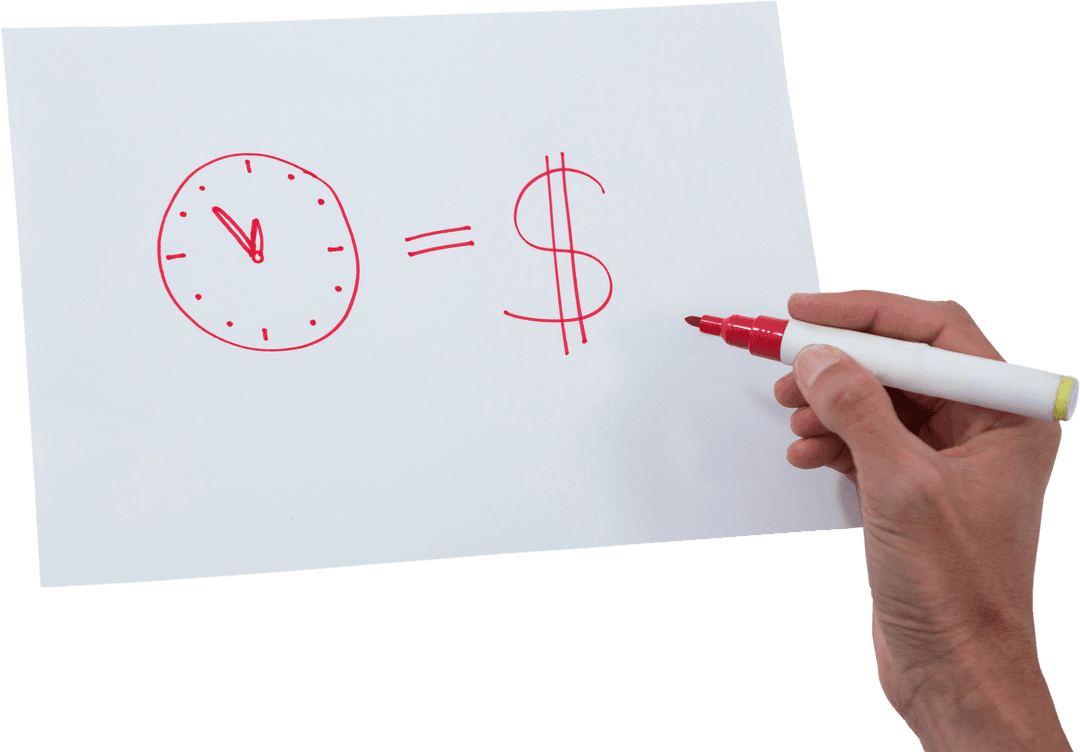 Time is Money Concept with Transparent Background