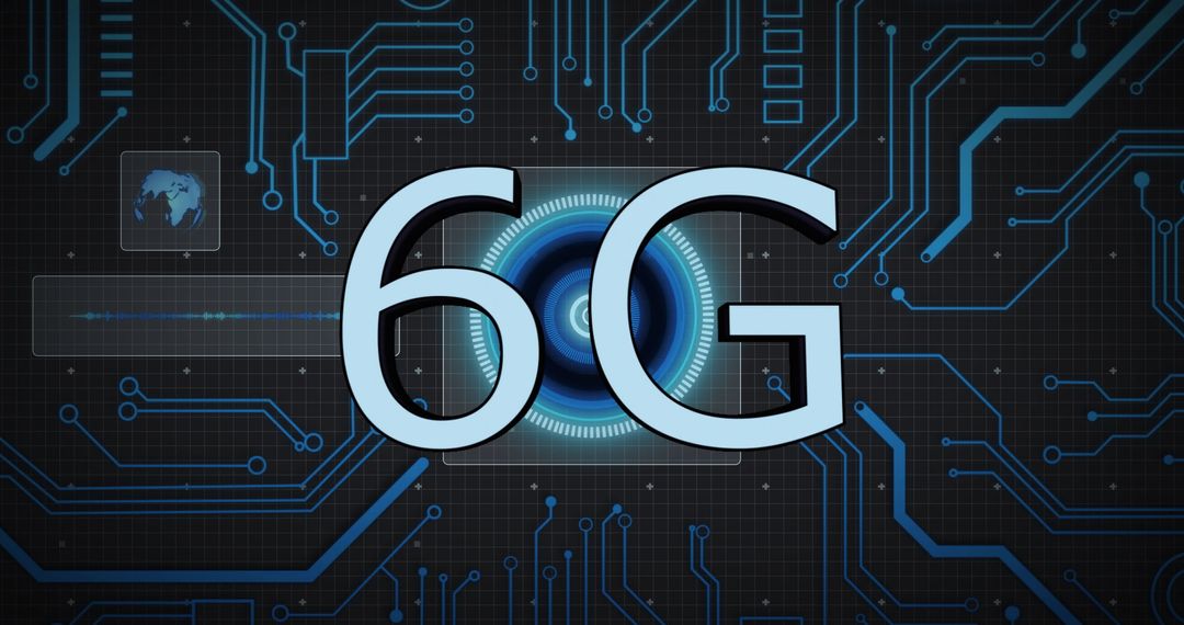 6G Technology and Global Connectivity Digital Screen