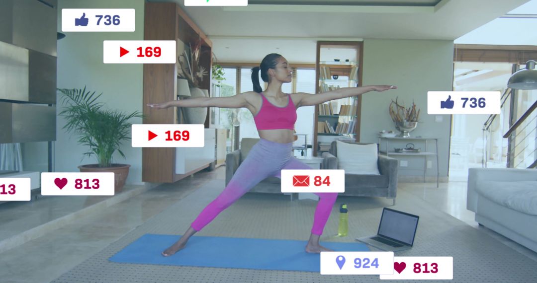 Social Media Notifications While Practicing Yoga at Home