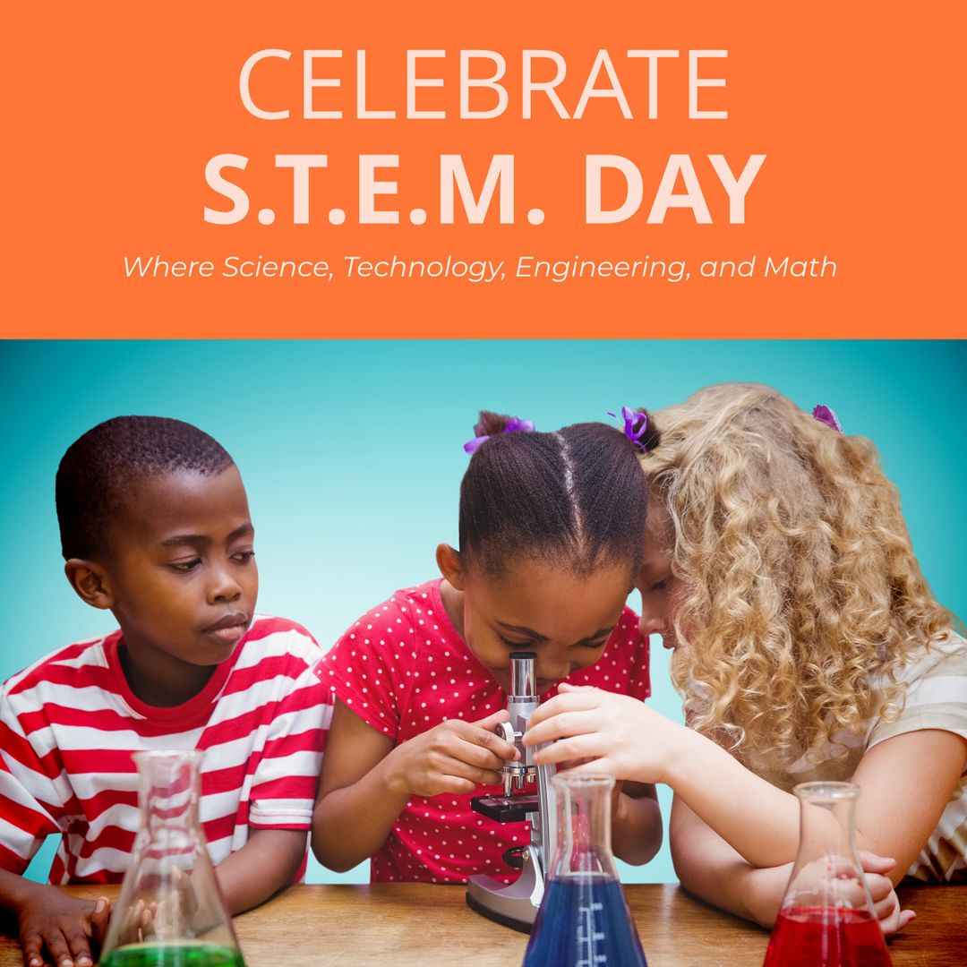 Children Engaged in STEM Activities for STEM Day Celebration - Download Free Stock Templates Pikwizard.com