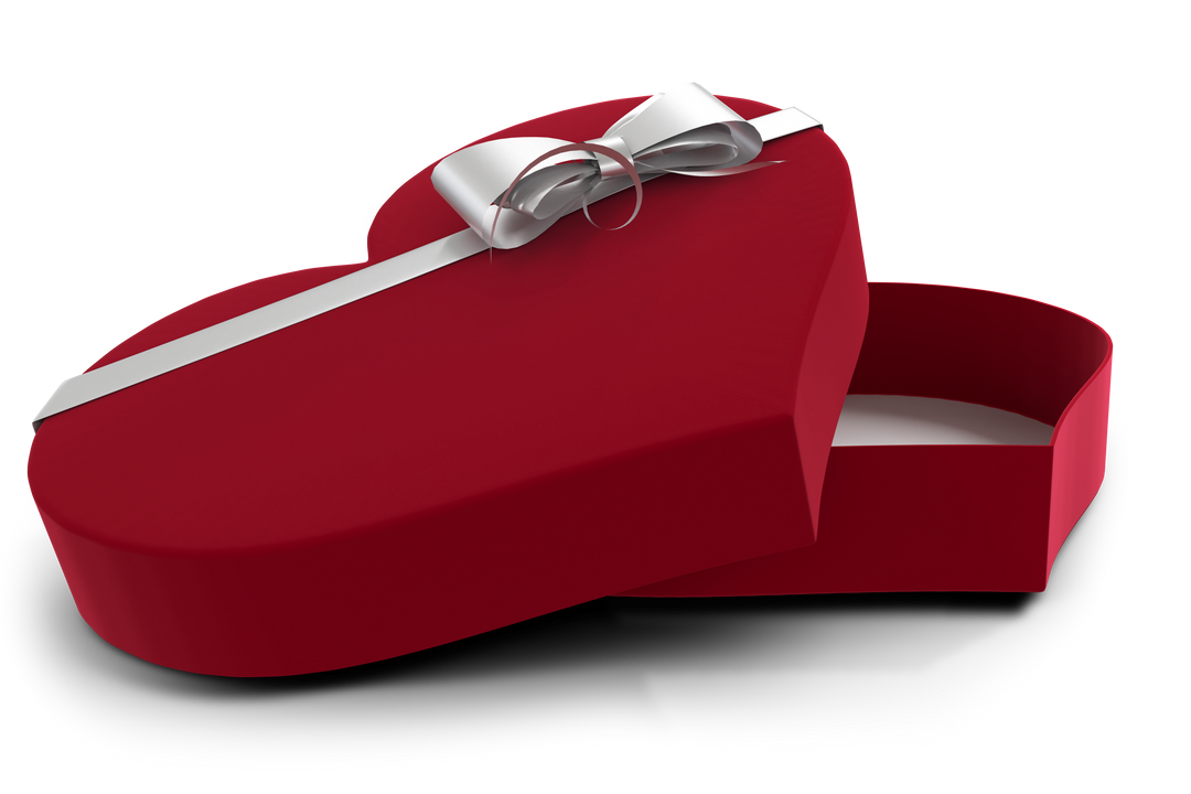 Open Heart Shaped Red Box with Ribbon, Transparent Background - Download Free Stock Images Pikwizard.com