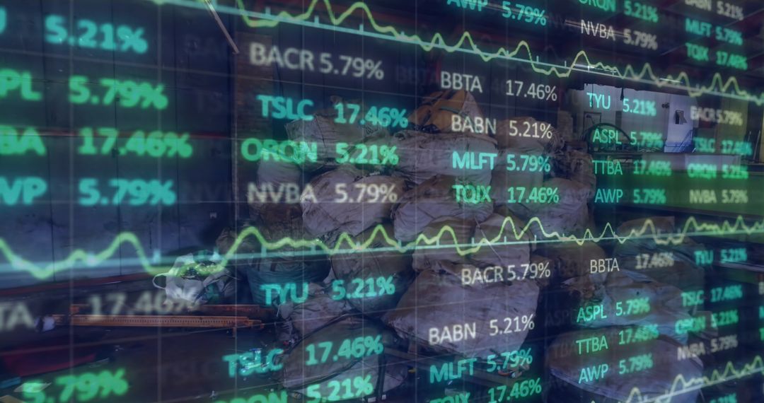 Financial Data Overlay on Waste Landfill Concept