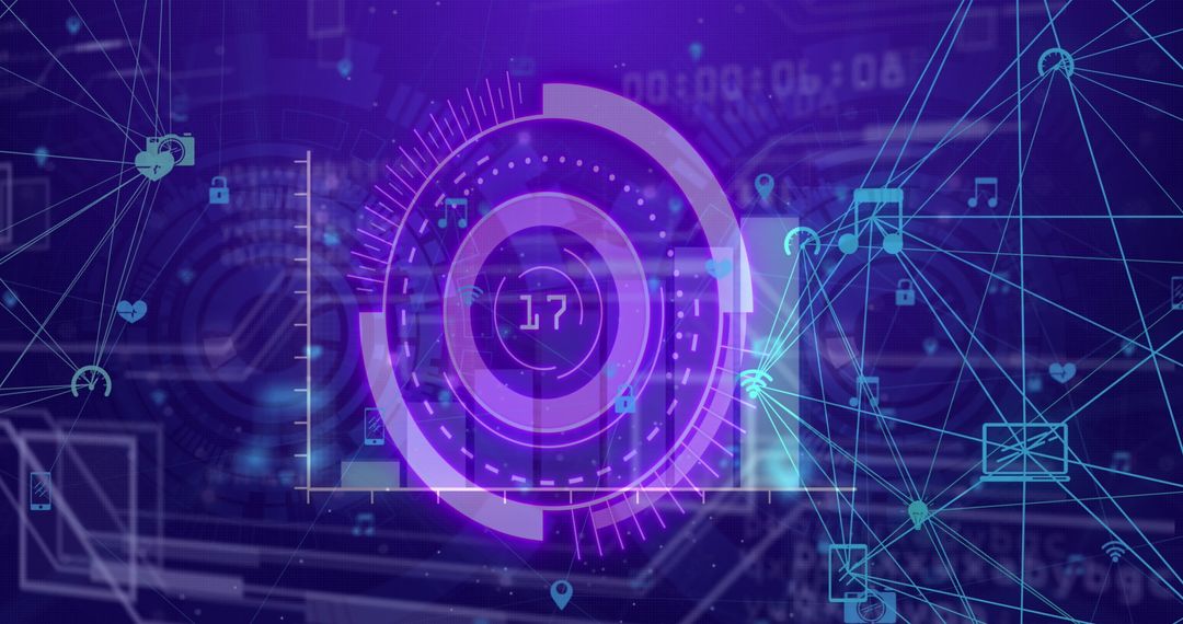 Futuristic Digital Interface with Data Connection Network